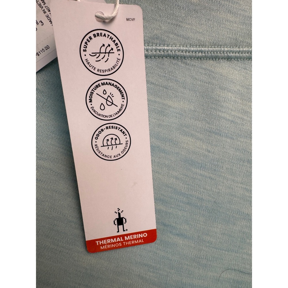 Smartwool Classic Thermal Merino Base Layer Bottoms Bleached Aqua Heather - Picture 4 of 15